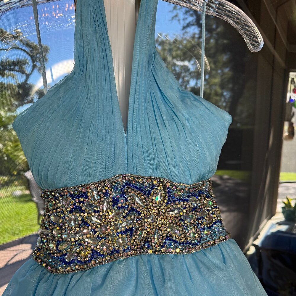 Light Blue Formal Pageant Gown - Picture 2 of 4